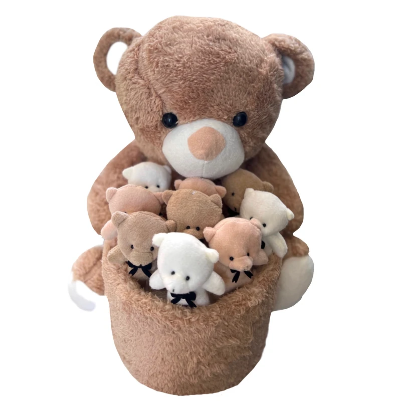 ست هدیه عروسک مدل بوکت باکس خرسی ارتفاع 40 سانتی متر