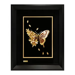 تابلو طلا کوب مارک گلد طرح پروانه TF116