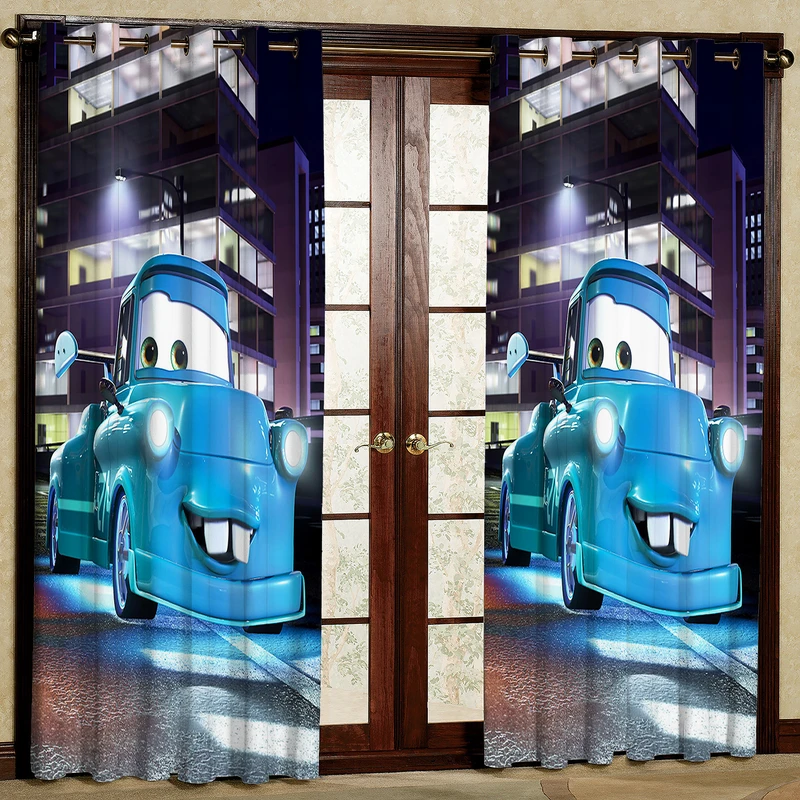 پرده مدل ماشین ها مخمل پانچی کد 4392 سایز 200x140 سانتی متر