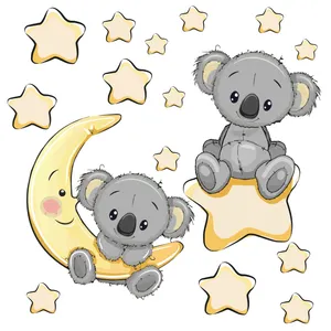 استیکر دیواری کودک تُکتم طرح ماه و ستاره کد 13