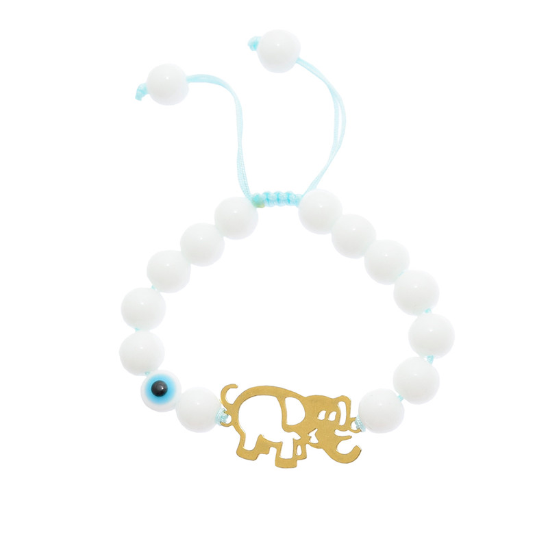 دستبند بچگانه دلنار گالری مدل فیل و چشم نظر DLNR دستبند بچگانه دلنار گالری مدل فیل و چشم نظر DLNR