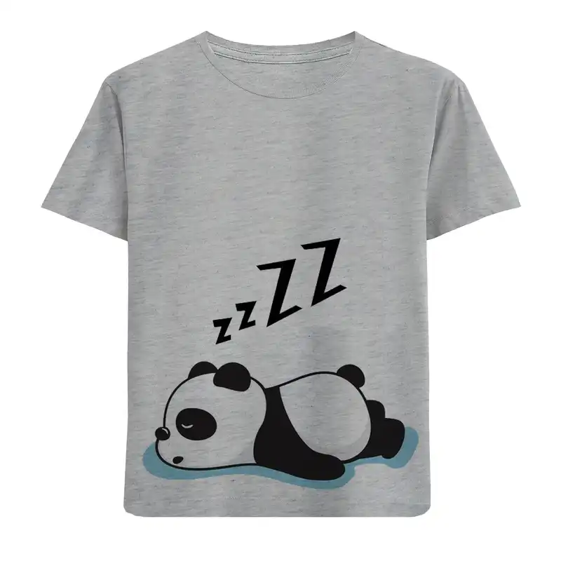 تی شرت آستین کوتاه بچگانه مدل پانداخوابالو F664