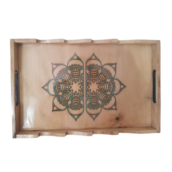 سینی چوبی طرح گل کد 011