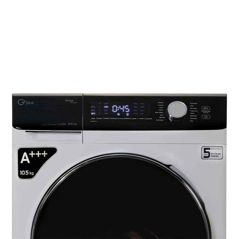 ماشین لباسشویی جی پلاس مدل GWM-M1058T ظرفیت 10.5 کیلوگرم