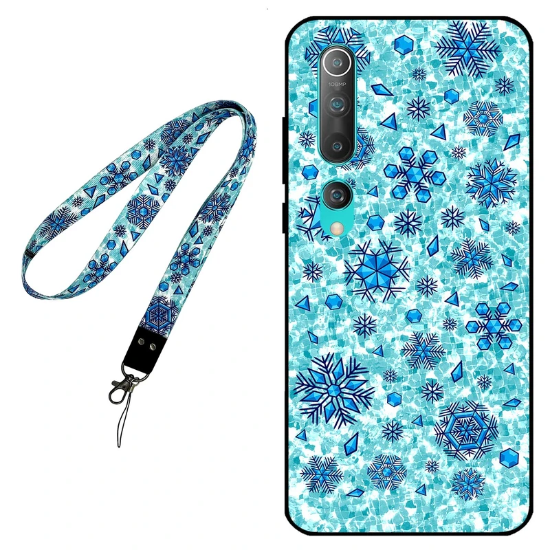 کاور مگافون طرح برف مدل 0014 مناسب برای گوشی موبایل شیائومی Mi 10 5G / 10 Pro 5G به همراه بند گردنی
