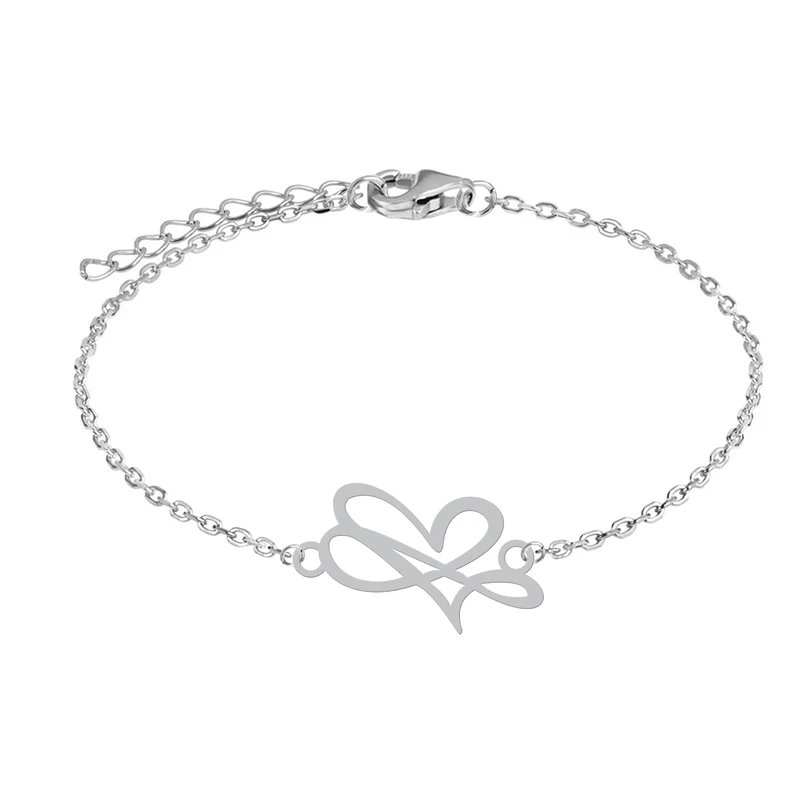 دستبند زنجیری زنانه هایکا طرح قلب و بی نهایت کد zd.h 417