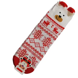 جوراب ساق بلند دخترانه مدل کریسمسی کد 07