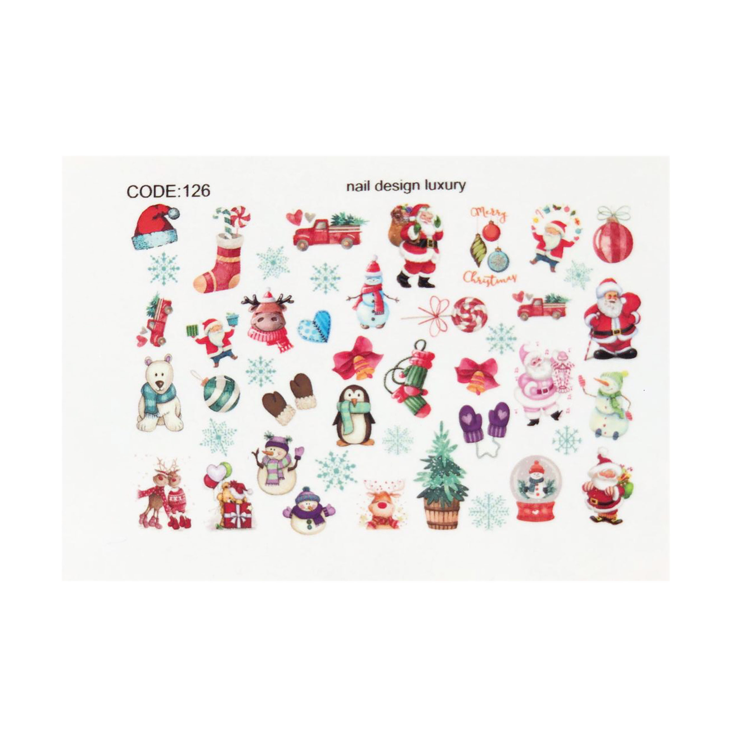 استیکر طراحی ناخن طرح زمستان کد 126