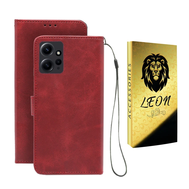 کیف کلاسوری لئون مدل Scusa Oro مناسب برای گوشی موبایل شیائومی Redmi Note 12 4G به همراه بند آویز 
