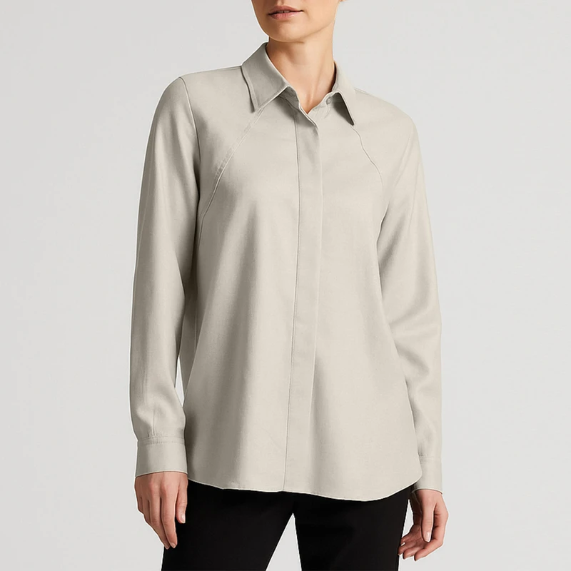 شومیز آستین بلند یقه انگلیسی زنانه سرژه مدل 207362