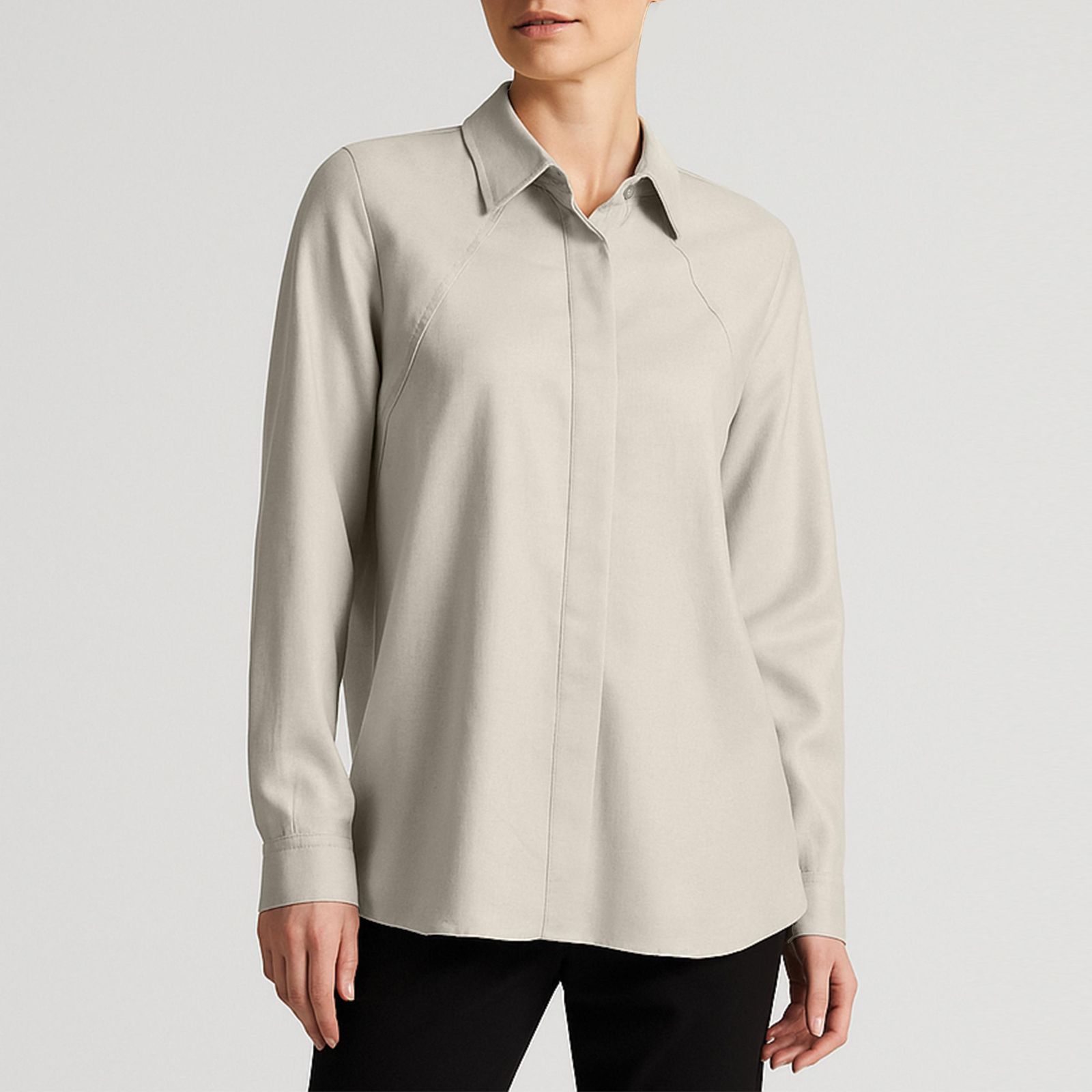 شومیز آستین بلند یقه انگلیسی زنانه سرژه مدل 207362 - - 1