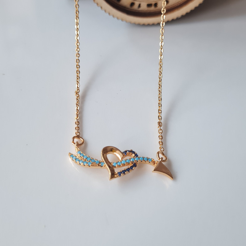 گردنبند دخترانه وای اس ایکس مدل قلب و تیر