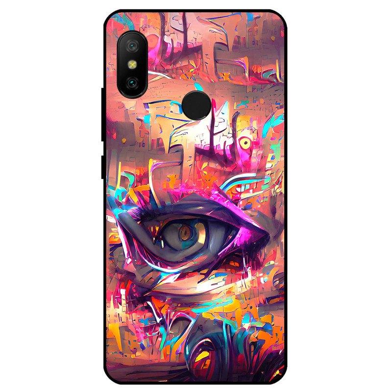 کاور مگافون طرح چشم مدل 2823 مناسب برای گوشی موبایل شیائومی Mi A2 / Mi 6x  