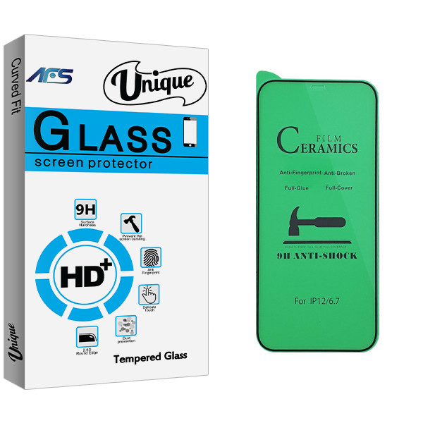 محافظ صفحه نمایش سرامیکی ای اف اس مدل Unique Glass مناسب برای گوشی موبایل اپل iPhone 12 pro max