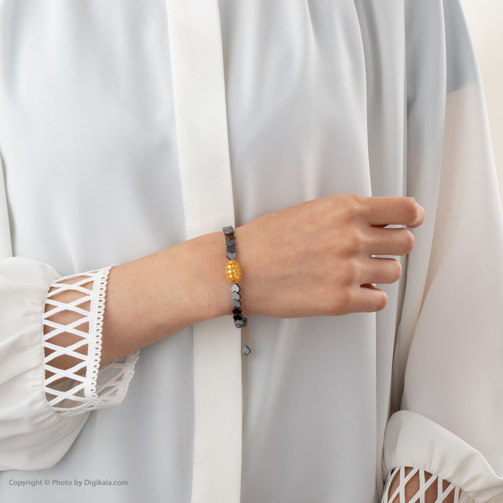 دستبند طلا 18 عیار زنانه مانچو مدل قلب کد bfg215 -  - 10