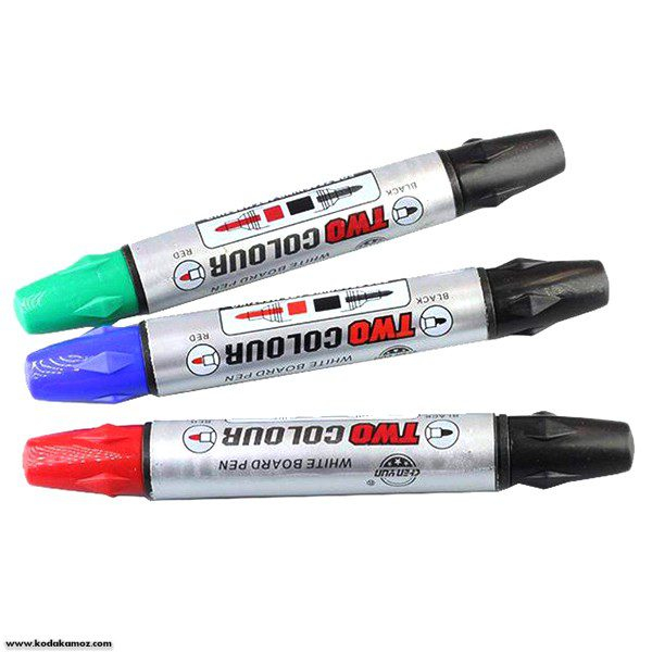 ماژیک وایت برد مدل double color کد 007 بسته 23 عددی