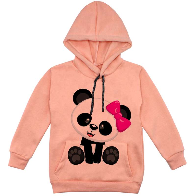 هودی دخترانه مدل پاندا F156 رنگ گلبهی