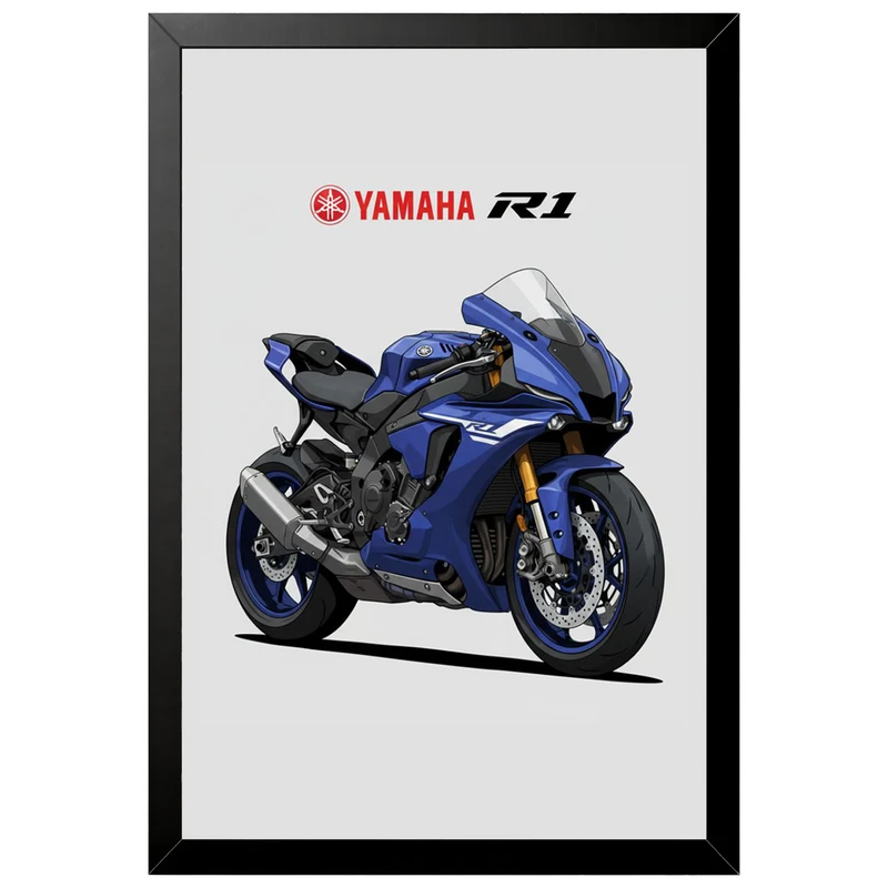 تابلو بکلیت طرح موتور سنگین یاماها Yamaha R1 مدل B-az1047 فریم مشکی