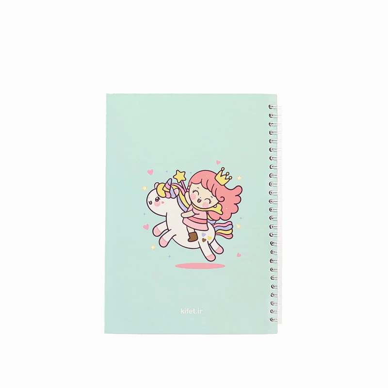 دفتر مشق 50 برگ مدل فانتزی یونیکورن سوار کد2 کیفت