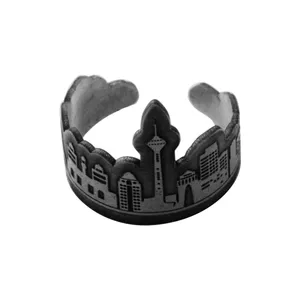 انگشتر  نقره زنانه دلی جم طرح  تهران مدل 463 D