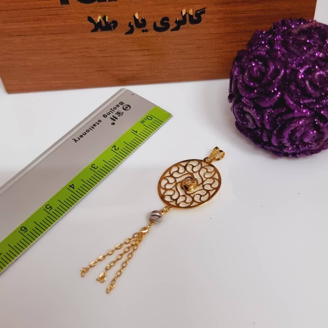 آویز گردنبند طلا 18 عیار زنانه مدل لیزری گالری یارطلا گد PLL40-5 -  - 2