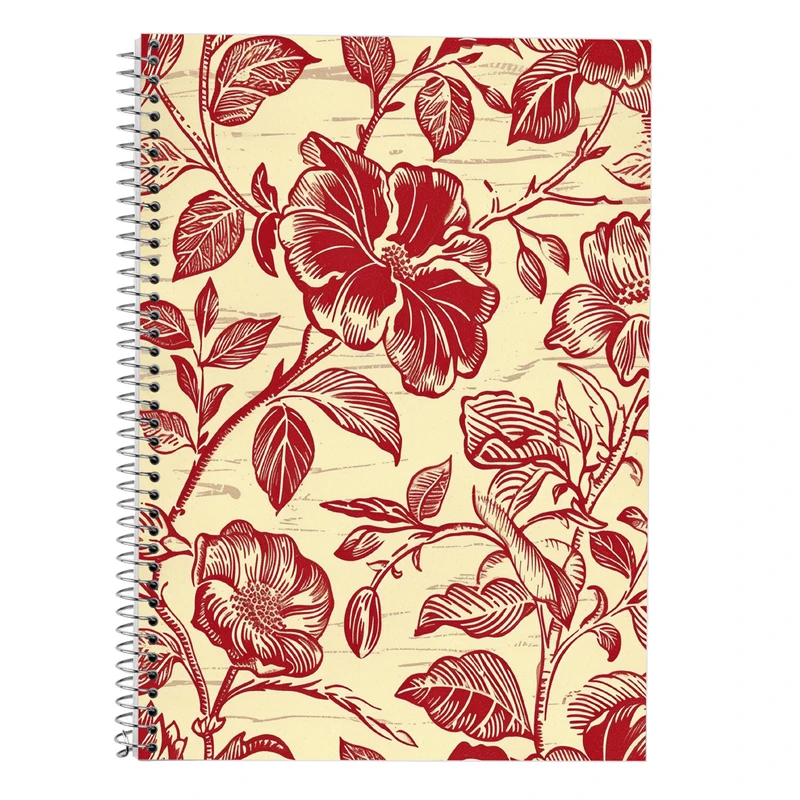 دفتر زبان 50 برگ مدوپد مدل دو خط طرح گل کد DF13363