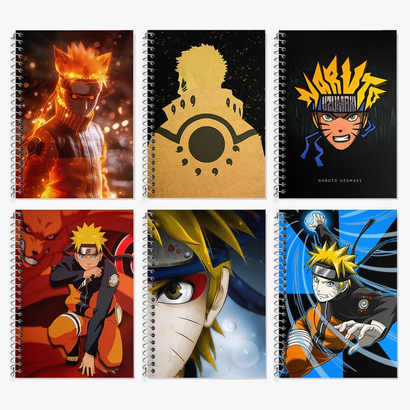 دفتر زبان 50 برگ خندالو مدل دو خط طرح انیمه ناروتو کد 664 مجموعه 6 عددی