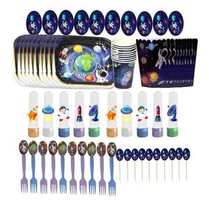 مجموعه 70 عددی پذیرایی تم تولد مدل فضانوردی