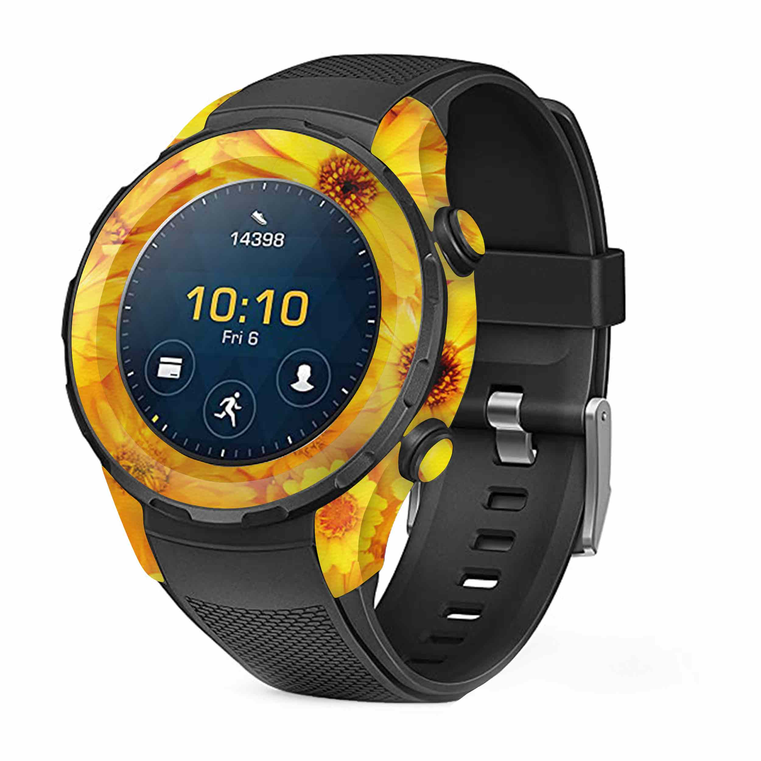 برچسب ماهوت طرح Yellow-Flower مناسب برای ساعت هوشمند هوآوی Watch 2