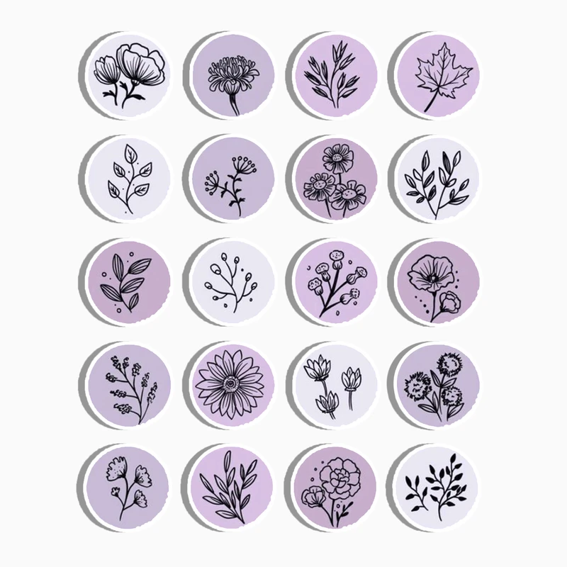 استیکر لپ تاپ و موبایل گوفی طرح گلو سنگ مجموعه 20 عددی 