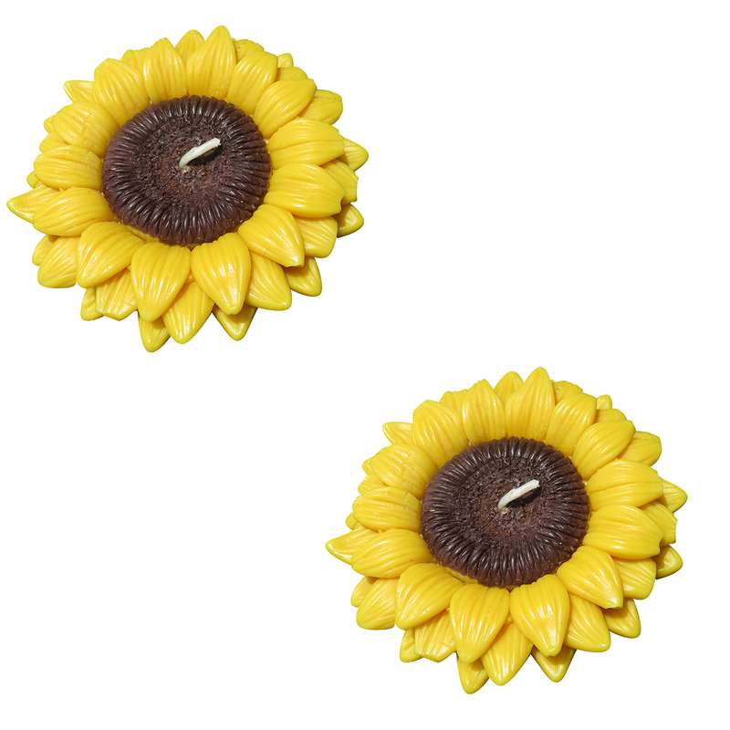 شمع شناور مدل گل آفتابگردان بسته 2 عددی