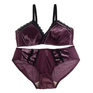ست شورت و سوتین زنانه مدل مخمل کد 754 رنگ بنفش