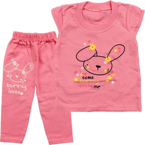 ست تاپ و شلوار دخترانه طرح خرگوش مدل A12 کد 0227