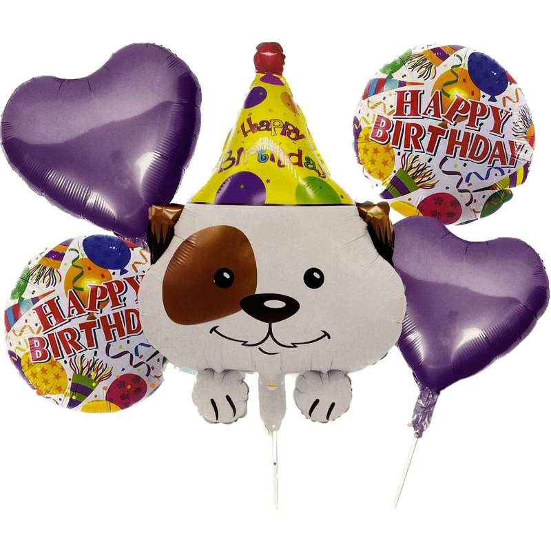 بادکنک فویلی طرح سگ خالدار کد 05 مجموعه 5 عددی