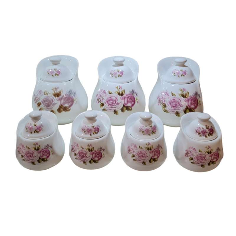 ست جا ادویه 7 پارچه امبیکو مدل گل