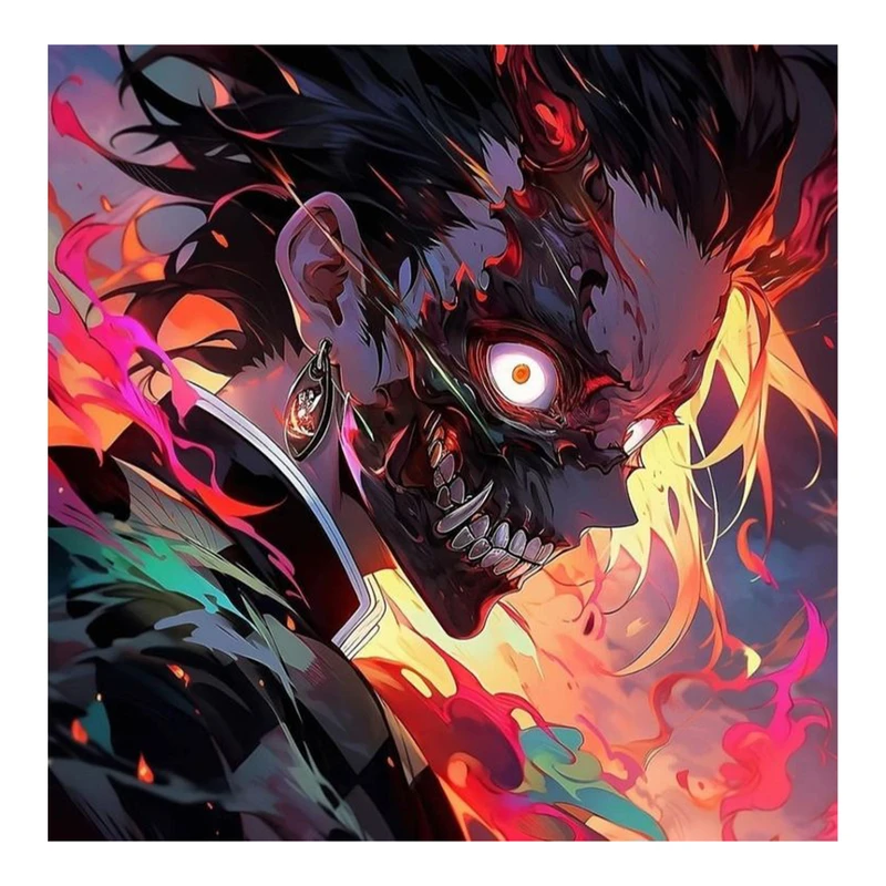 استیکر لپ تاپ و موبایل مدل انیمه طرح شیطان کش کامادو تانجیرو demon slayer kamado tanjiro کد 299