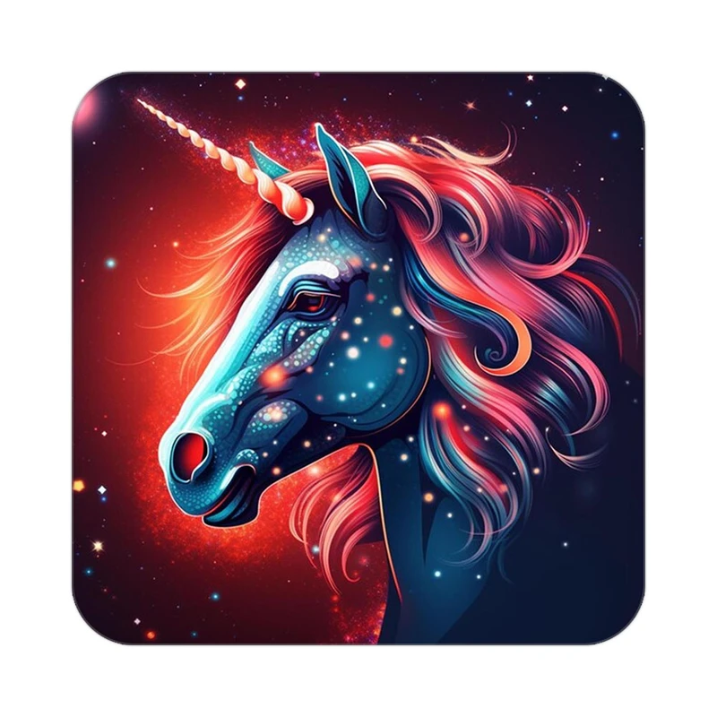 زیر لیوانی کاکتی طرح اسب تک شاخ و یونیکورن مدل mp30219