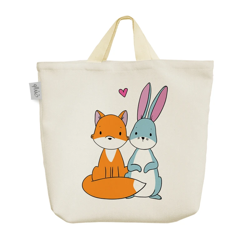 ساک خرید خندالو مدل خرگوش و روباه کد H1474