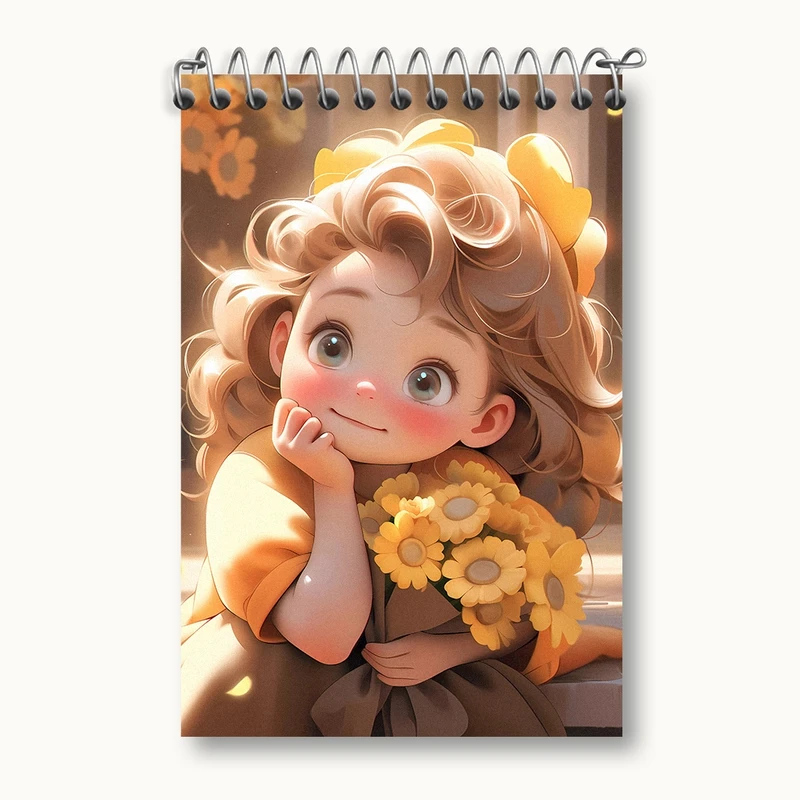 دفتر یادداشت 50 برگ خندالو مدل دخترانه کیوت کد F2242