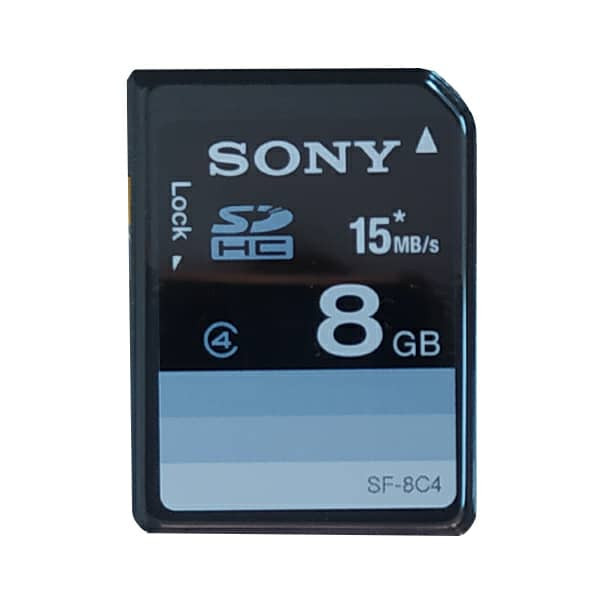 تصویر کارت حافظه SD سونی مدل SF8N4 کلاس 4 استاندارد UHS_1 سرعت  15MBps ظرفیت 8گیگایایت