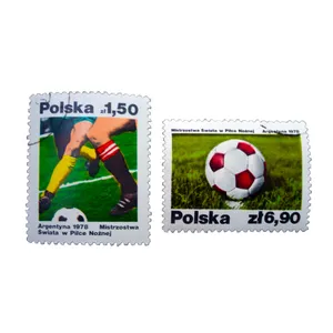 تمبر یادگاری طرح ورزشی مدل فوتبال کد var-915 مجموعه 2 عددی