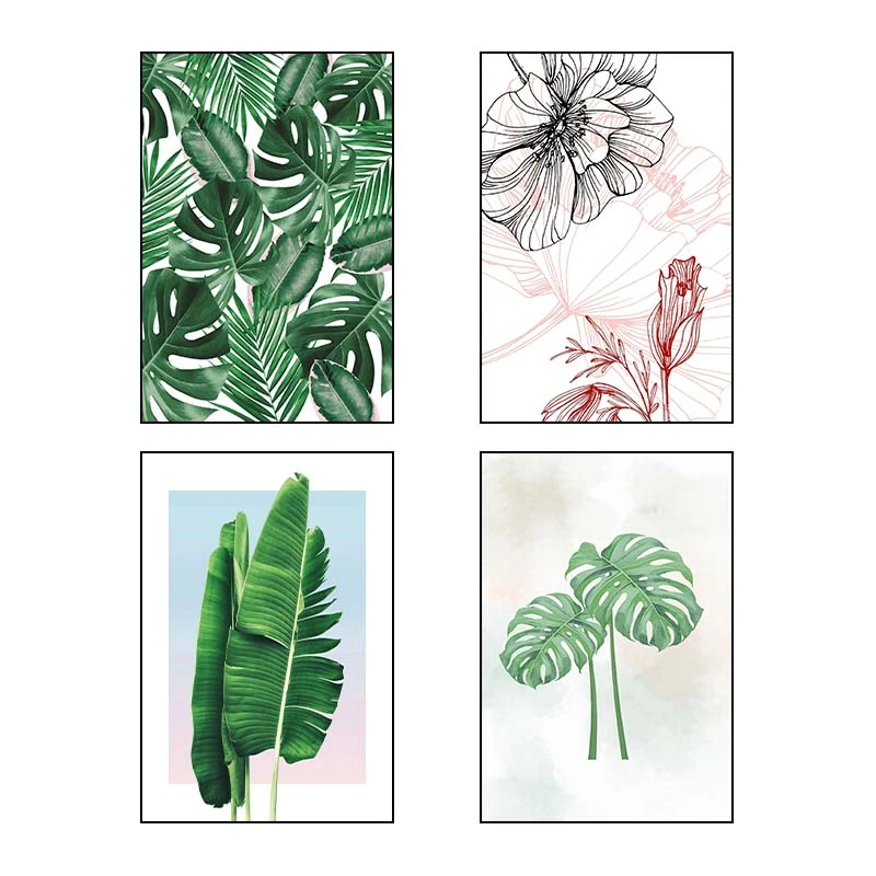 تابلو شاسي کارنيکا طرح گل استوایی tropical کد 15720 مجموعه 4 عددی