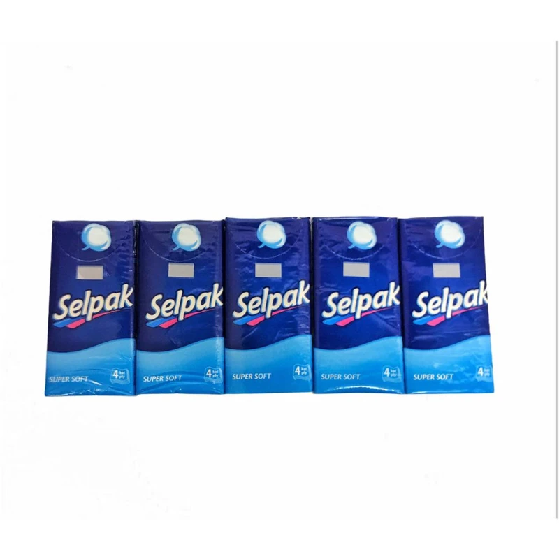 دستمال کاغذی جیبی 10 برگ سلپک مدل super soft بسته 5 عددی