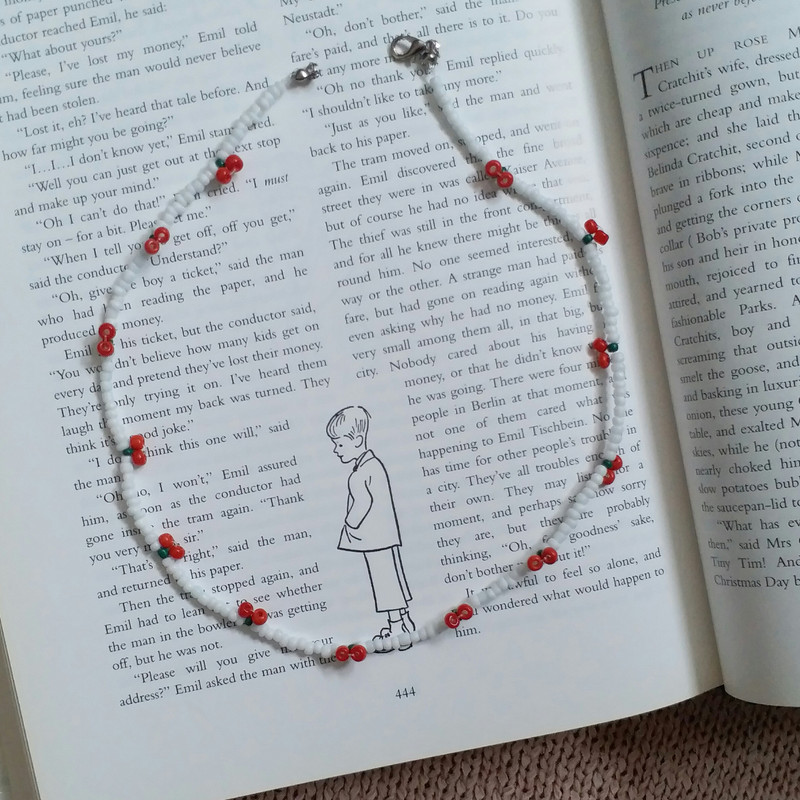 گردنبند دخترانه مدل آلبالو گیلاس AG101