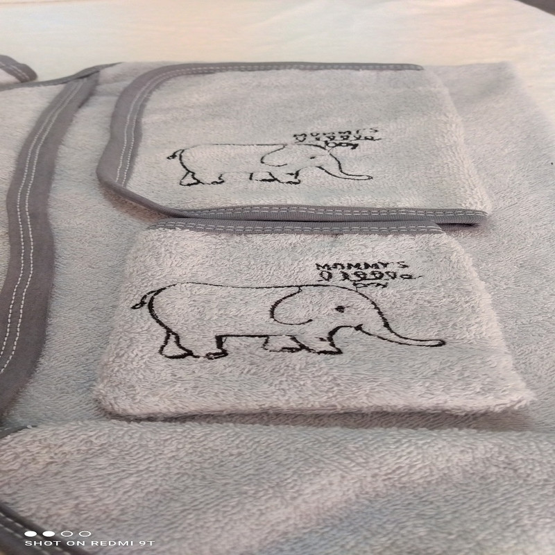 ست حوله نوزادی طرح فیل مجموعه 5 عددی