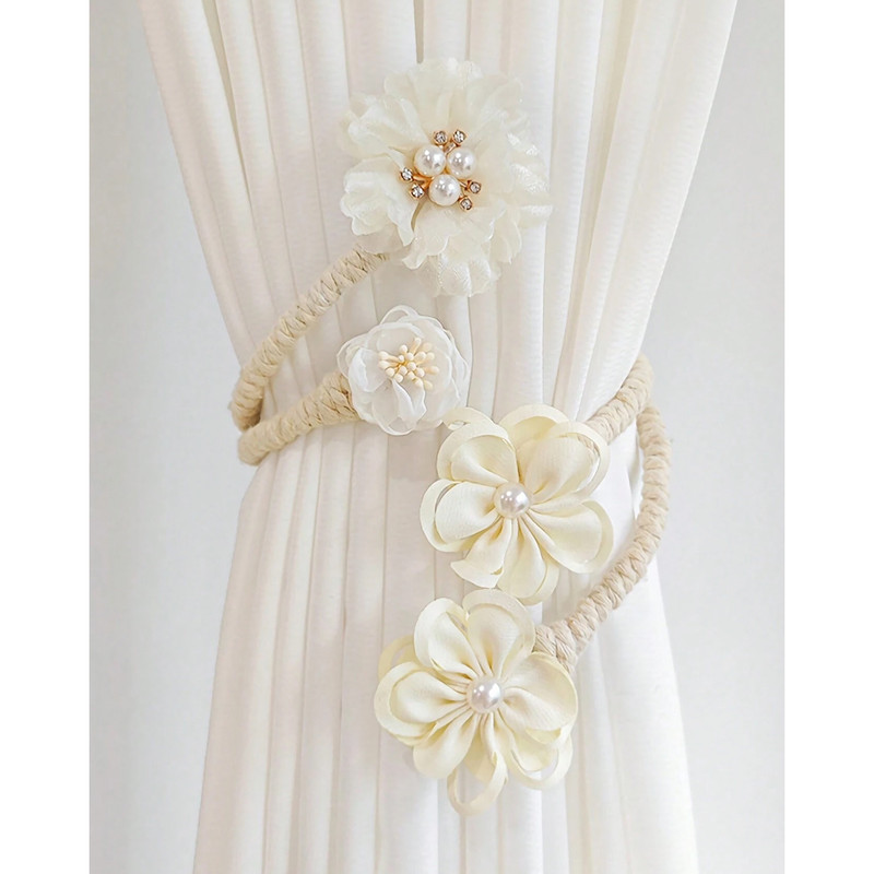 پرده جمع کن مدل FOURYDBLFLOWERS مجموعه دو عددی