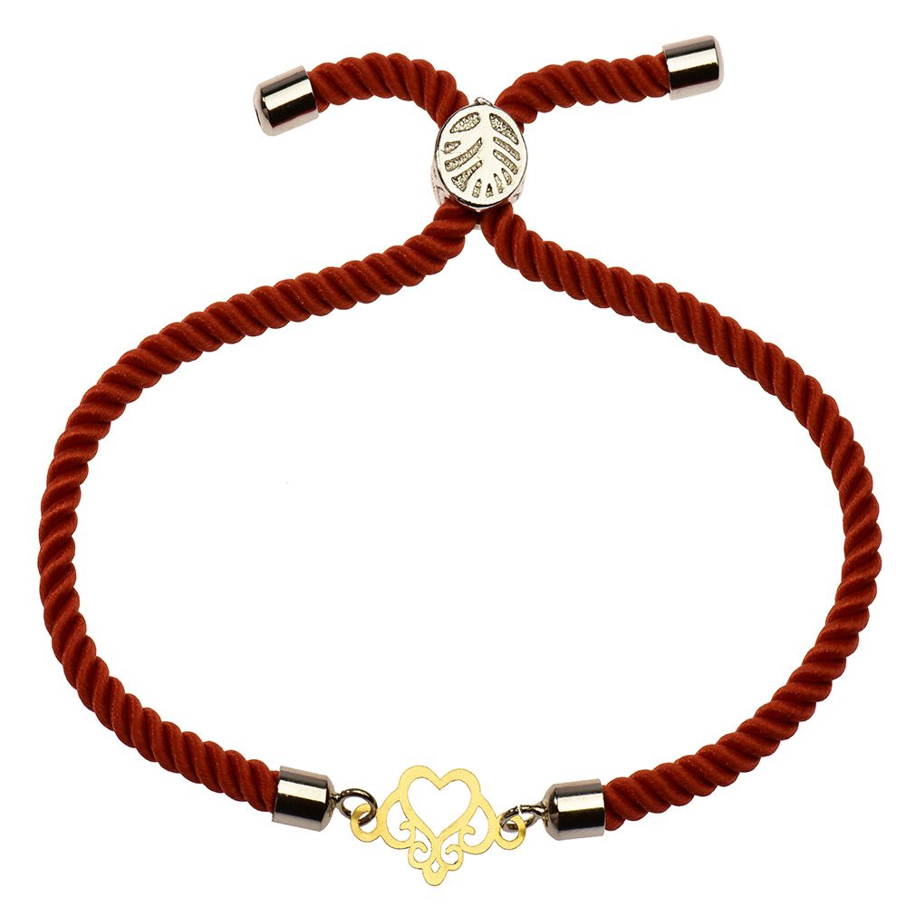 دستبند طلا 18 عیار دخترانه کرابو طرح قلب مدل Krd1116 -  - 2