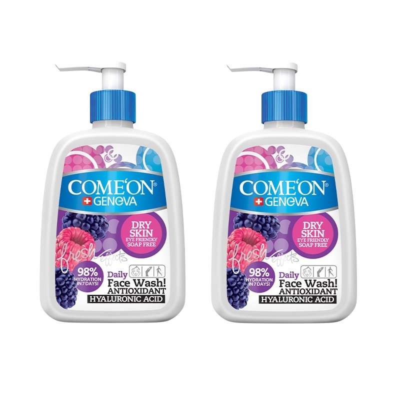 ژل شستشو صورت کامان مدل dry skin حجم 500 میلی لیتر مجموعه 2 عددی