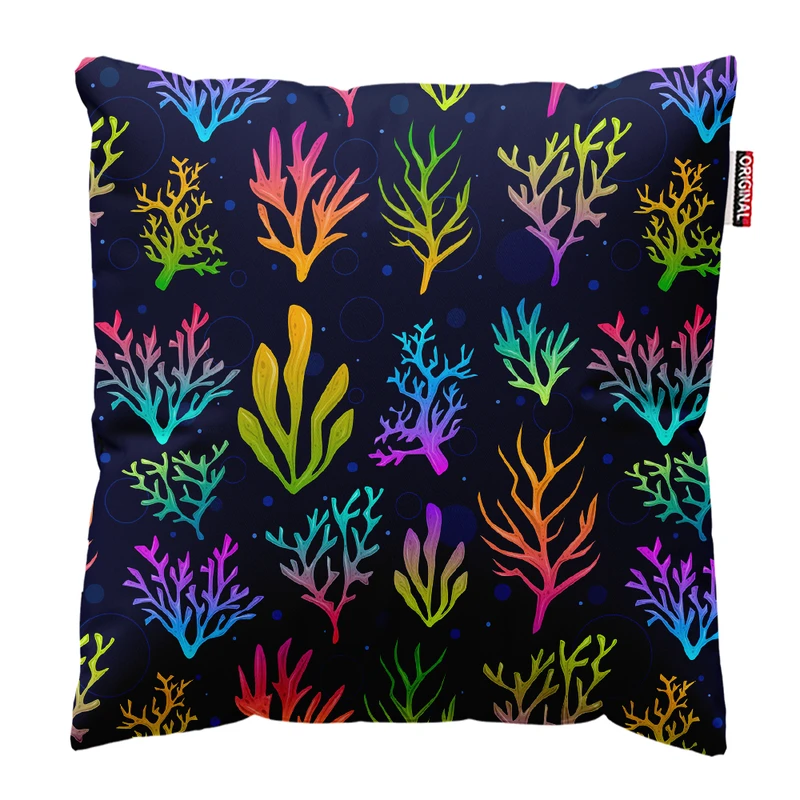 کوسن پاد آفرین مدل فانتزی طرح گل برگ کد PK301866 سایز 30*30 سانتی متر