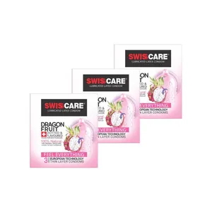 کاندوم سوئیس کر مدل DRAGON FRUIT مجموعه 3 عددی